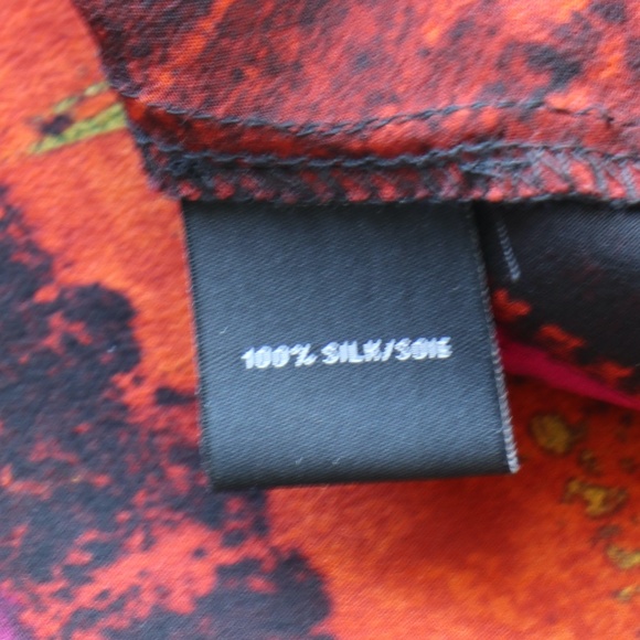 On bias sleeveless silk top in burnt ember tones - Picture 9 of 10